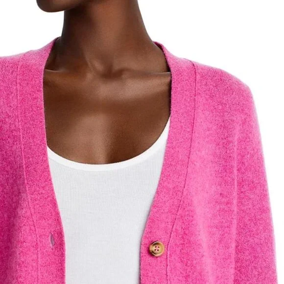 C by Bloomingdale's Cashmere Pink Grandfather Cardigan NWT Size S - Picture 2 of 5